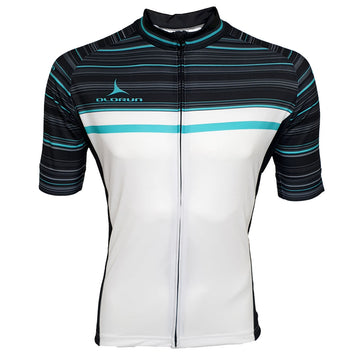 White/Black/Mint Full Zip Short Sleeve Cycling Jersey (Fast Delivery)