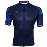 Blue Camo/Lime Full Zip Short Sleeve Cycling Jersey (Fast Delivery)