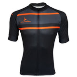 Black/Safety Orange Full Zip Short Sleeve Cycling Jersey (Fast Delivery)