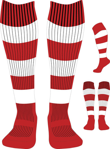 Olorun Hooped Socks Red/White (Fast Delivery)