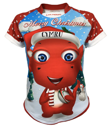 Ddraig Nadolig Olorun Women's Christmas Rugby Shirt