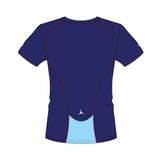 Mersham Sports Club Adult's Flux T-Shirt - Navy/Sky/Burgundy