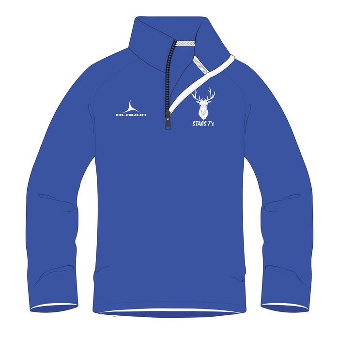 Stags 7's 1/4 Zip Midlayer  - Royal Blue/White