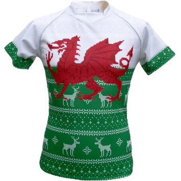 Wales Women's Christmas Rugby Shirt (Fast Delivery)