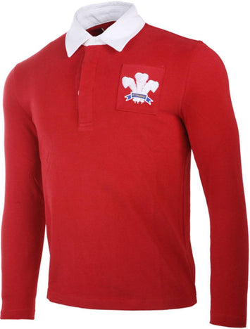 Olorun Retro Mens Wales Long Sleeve Rugby Shirt (Fast Delivery)