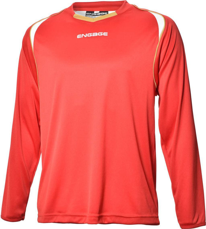 Engage Premium Football Shirt Red/White/Bronze (Fast Delivery)