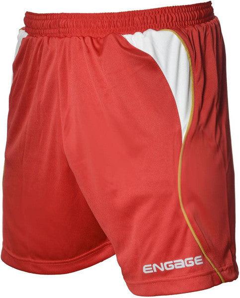 Engage Premium Kids' Football Shorts Red/White/Bronze (Fast Delivery)