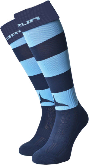 Olorun Hooped Socks Navy/Sky (Fast Delivery)